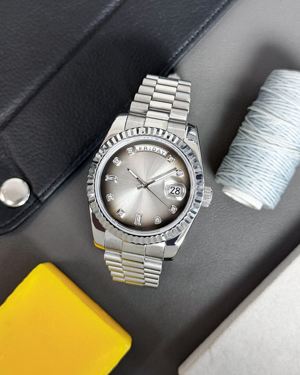 Daydate Black Ombre Crystal Modded Watch